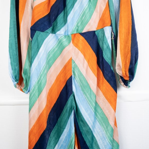 NEW ALI & JAY Sunset Skies Midi Dress with puff sleeves size M - Picture 6 of 12